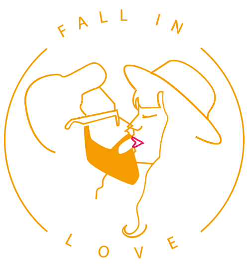 logo fall in love orange