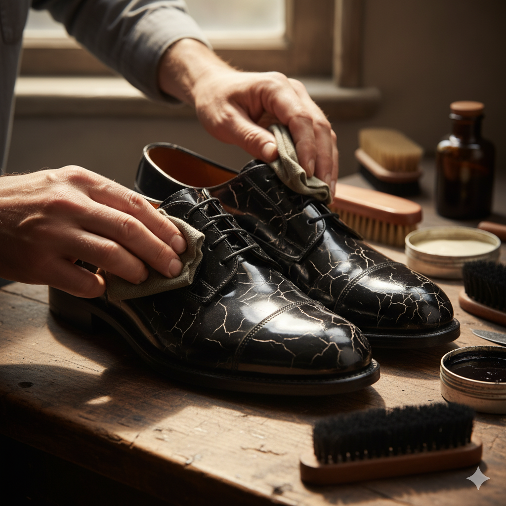 réparer chaussures vernies craquelées