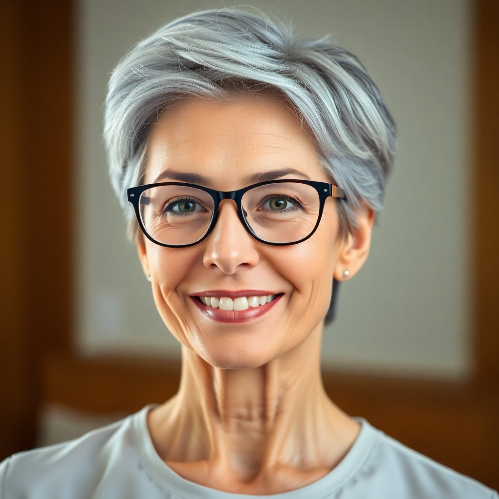 Coupe De Cheveux Femme 60 Ans Avec Lunettesnull