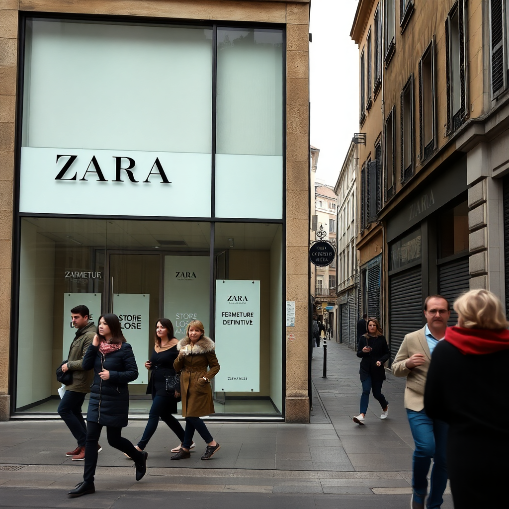 zara fermeture liste
